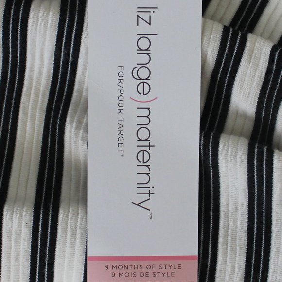 Sleeveless Maternity Dress Women's Black/Cream Striped - Picture 4 of 6